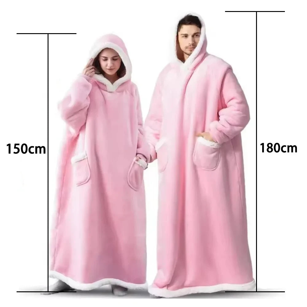 Oversized Flannel Blanket Hoodie