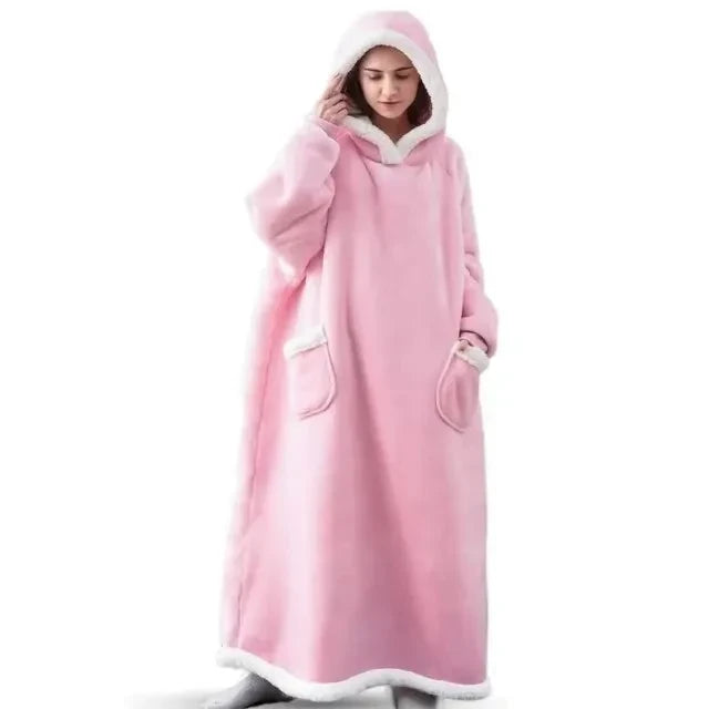 Oversized Flannel Blanket Hoodie