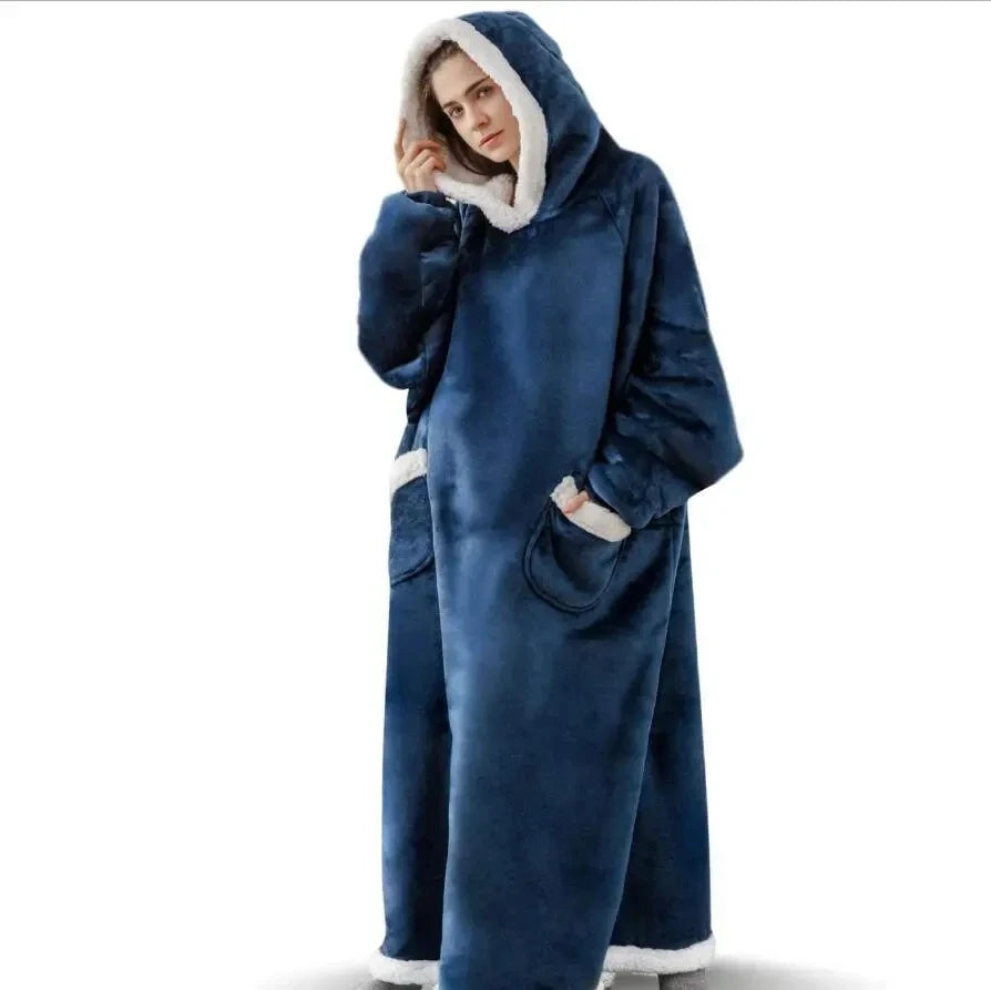 Oversized Flannel Blanket Hoodie