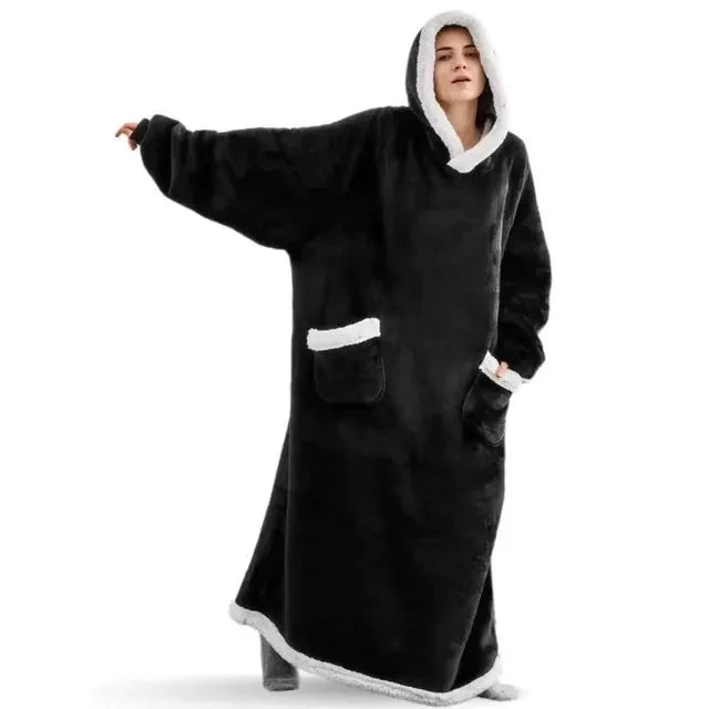 Oversized Flannel Blanket Hoodie